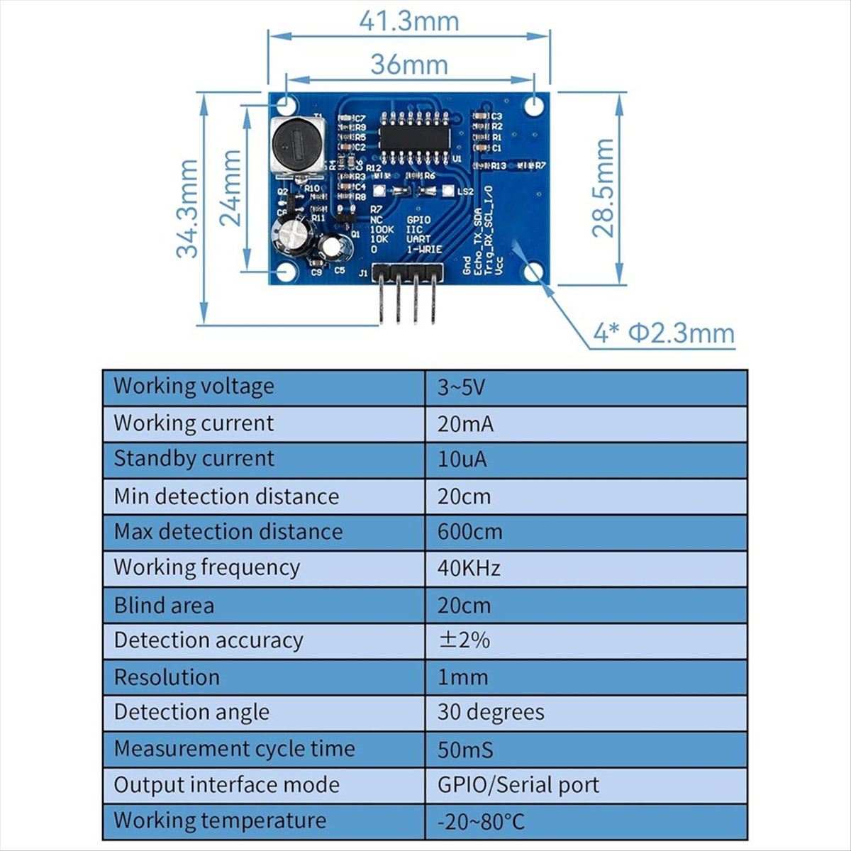 Ultrasonic Sensor Hc - Sensor de Distancia Ultrasónico DT38 (2